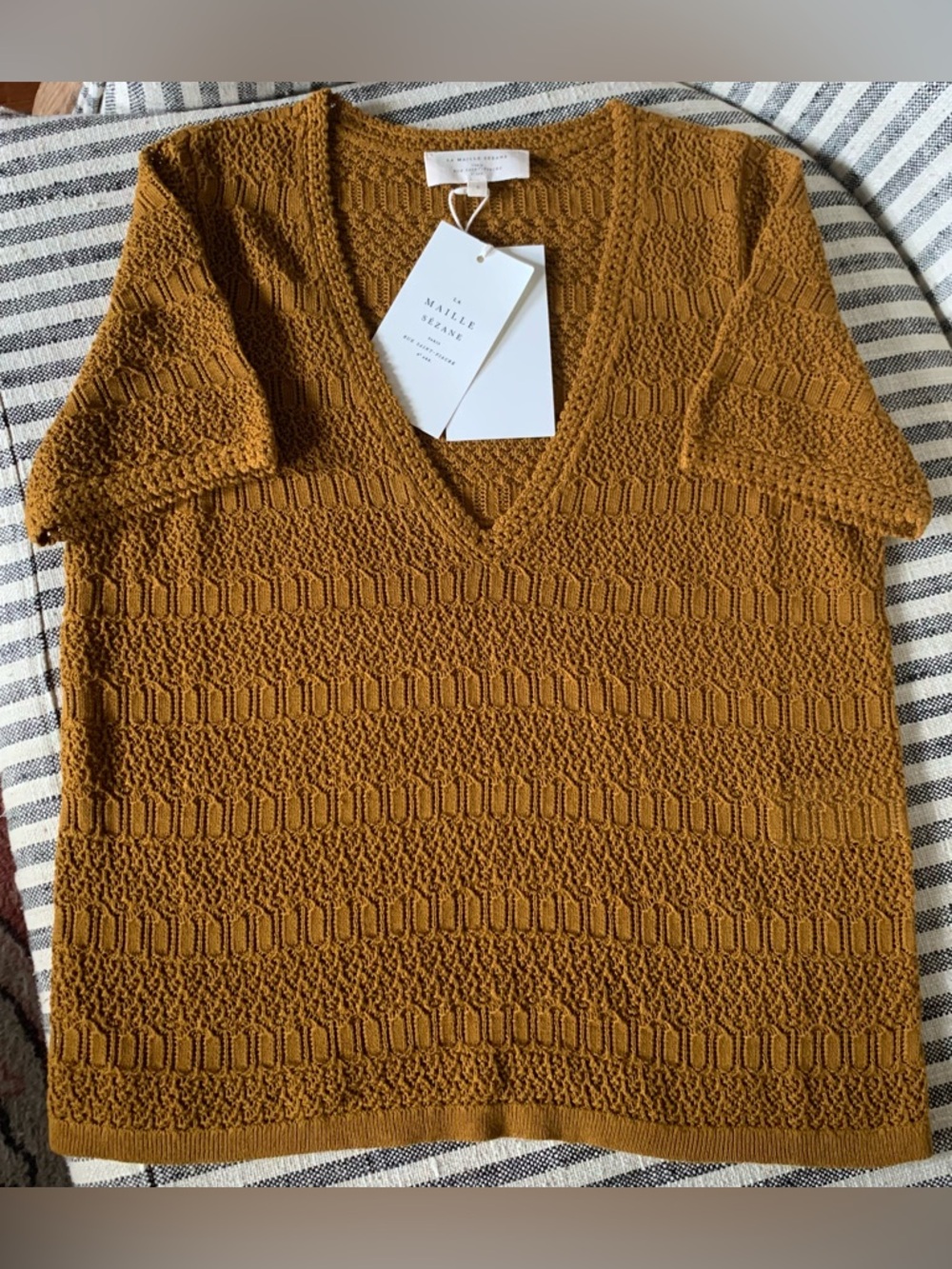 NWT Authentic Sezane Andy Jumper Bronze 100% Organic Cotton S Small $120 - Picture 2 of 4